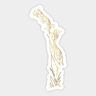 Giraffe Love BLACK & GOLD Sticker